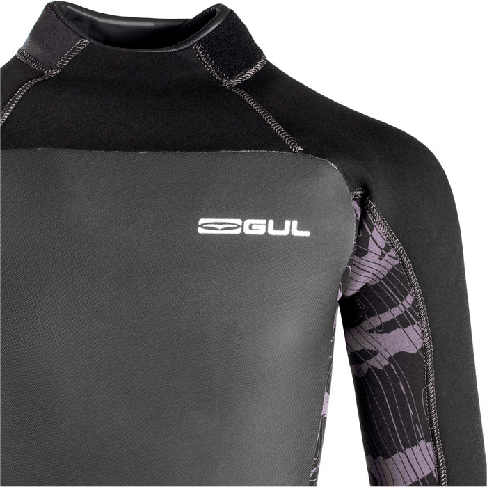 2024 Gul Junior Response 5/3mm Gbs Rug Ritssluiting Wetsuit RE1218-C1 - Charcoal / Contour Camo